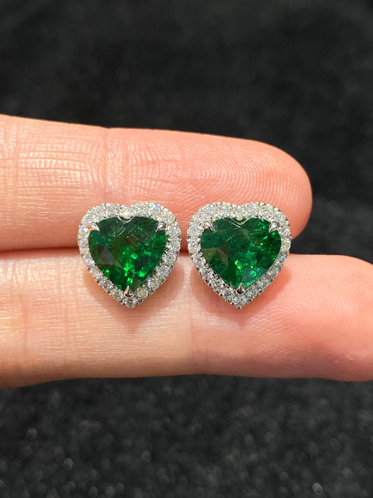 Natural Tsavorite Green Garnet 4.47ct Earrings
