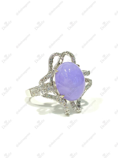 Natural Type A Lavender Jadeite Ring