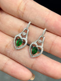 Natural Green Garnet Tsavorite 1.40ct Earrings Set With Natural Diamonds 0.43ct In 18K White Gold Singapore Gemstone Fine Jewellery