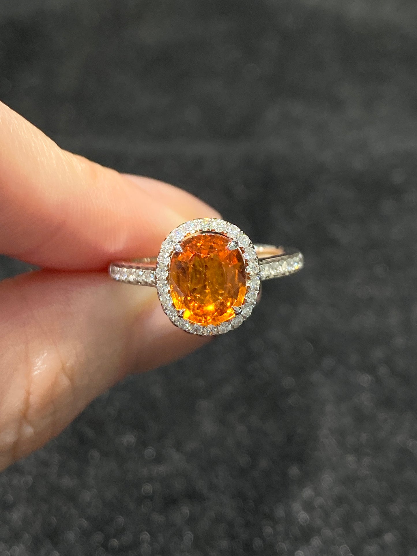 Natural Mandarin Garnet 2.08ct Ring
