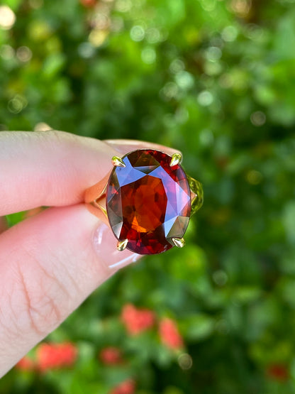 Natural Spessartite Garnet 11.87ct Ring