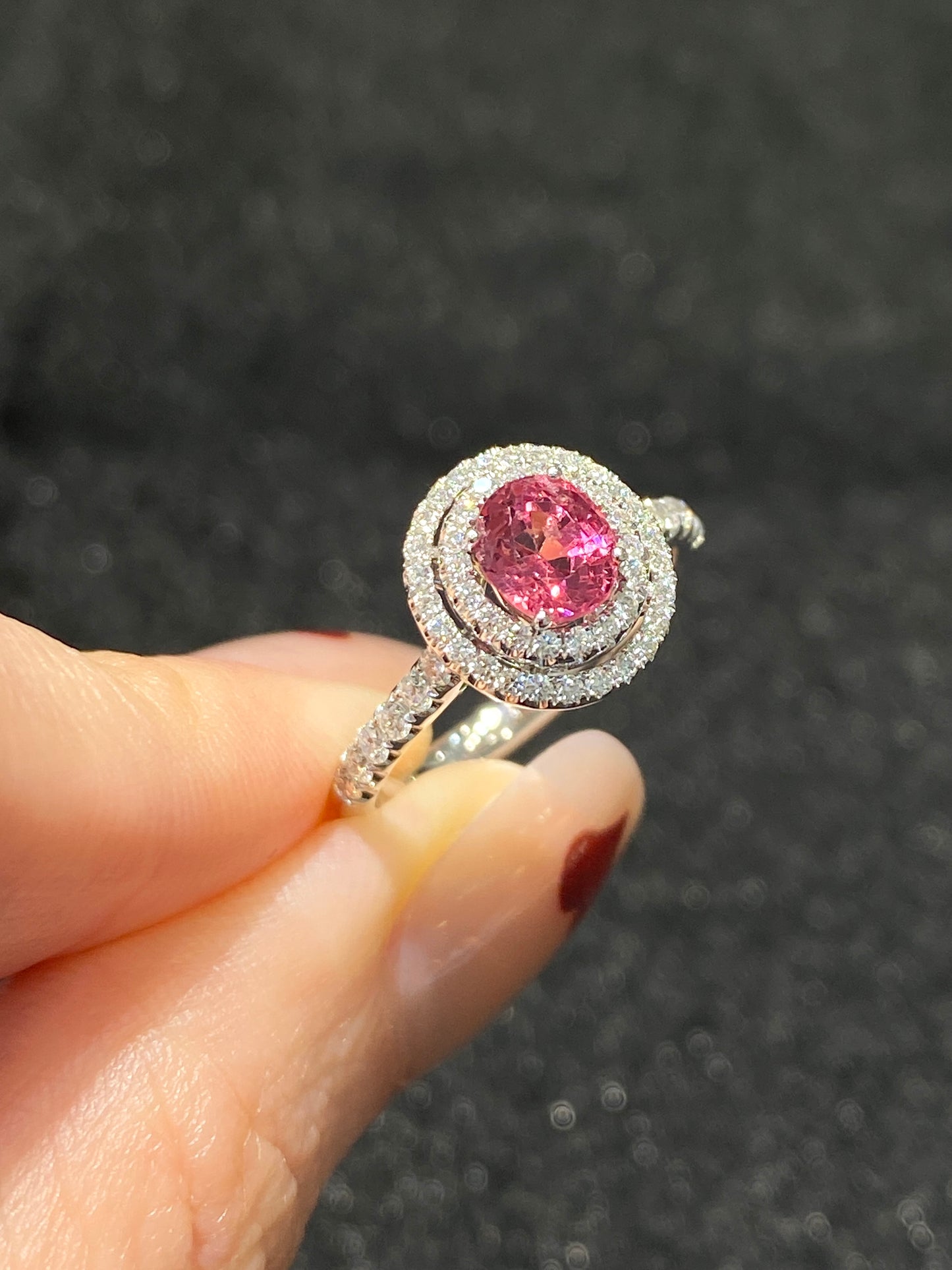 Natural Pink Spinel 0.91ct Ring