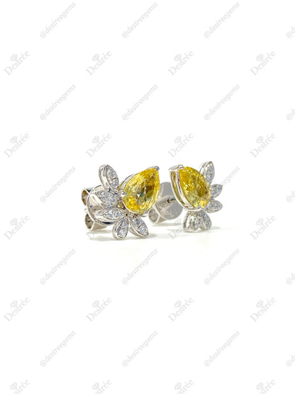 Natural Yellow Sapphire 1.41ct Earrings