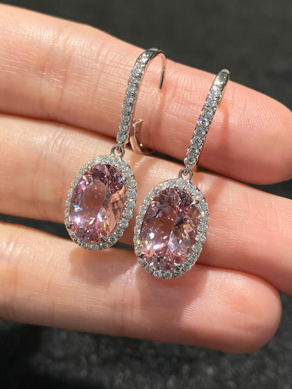 Natural Morganite 6.16ct Earrings
