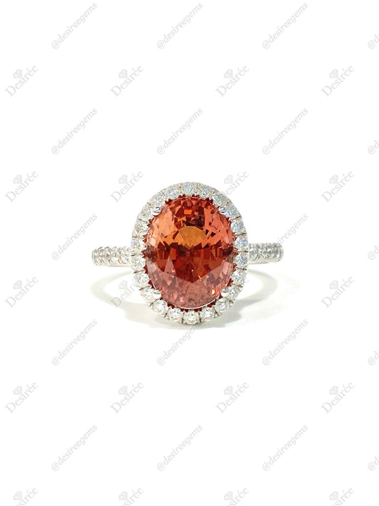 Natural Orange Tourmaline 3.29ct Ring