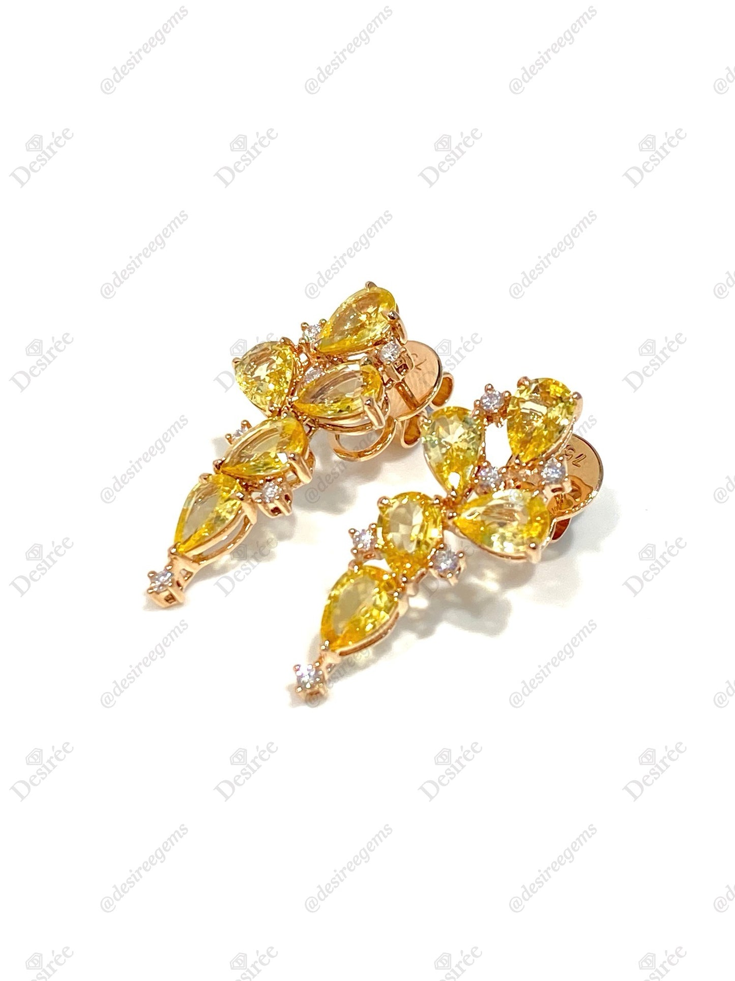 Natural Yellow Sapphire 4.05ct Earrings