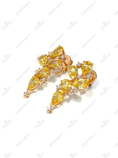 Natural Yellow Sapphire 4.05ct Earrings