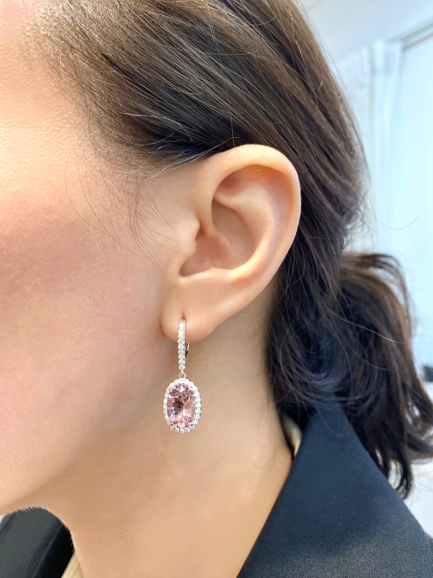 Natural Morganite 6.16ct Earrings
