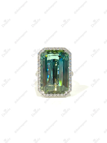 Natural Bi-color Tourmaline 22.69ct Ring