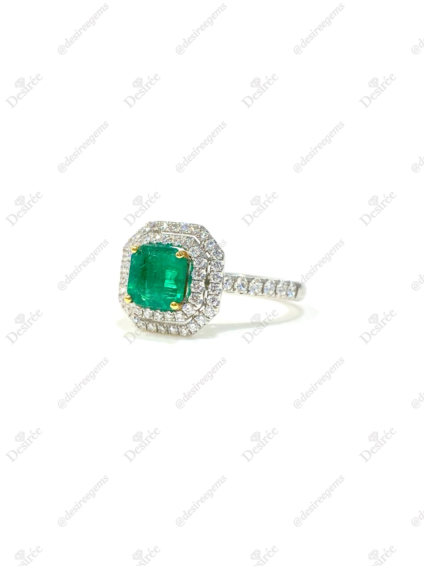 Natural Colombian Emerald 0.96ct Ring