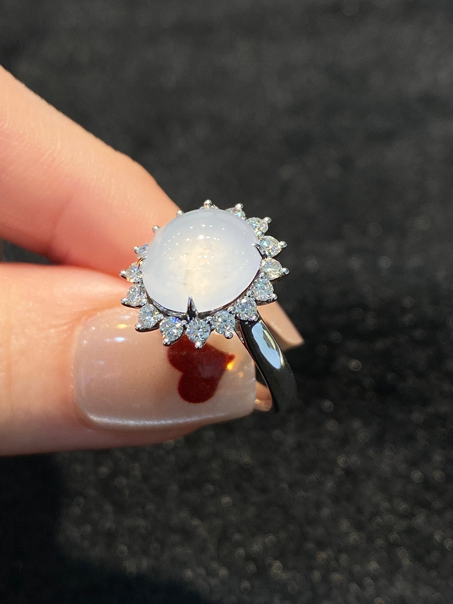 Natural Type A Icy Jadeite Ring