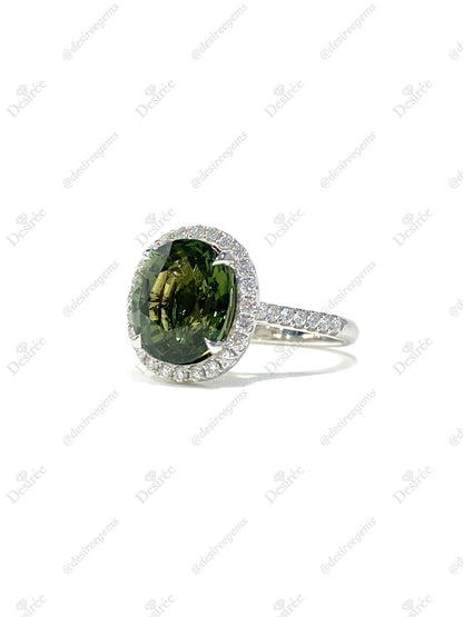 Natural Green Tourmaline 4.04ct Ring