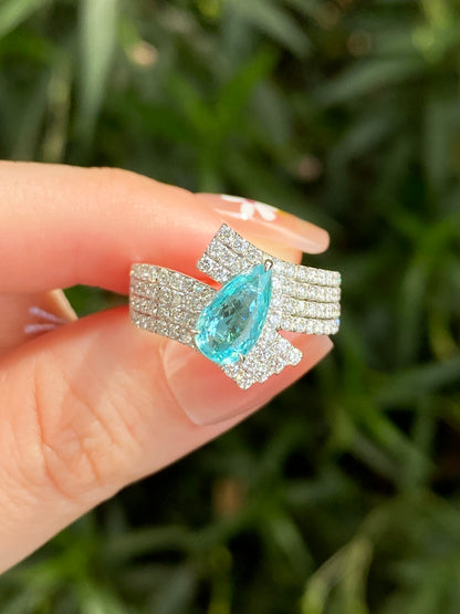Natural Paraiba Tourmaline 1.23ct Ring