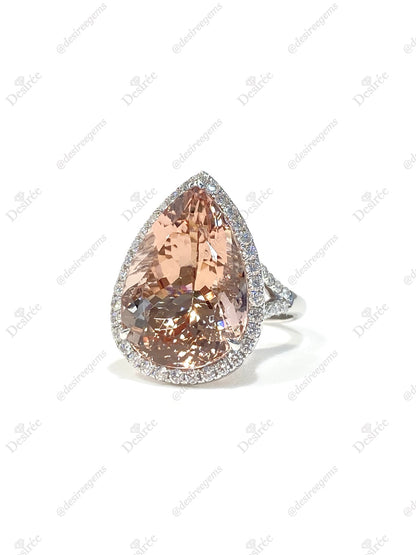 Natural Morganite 13.56ct Ring