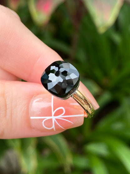 Natural Black Onyx 7.46ct Ring
