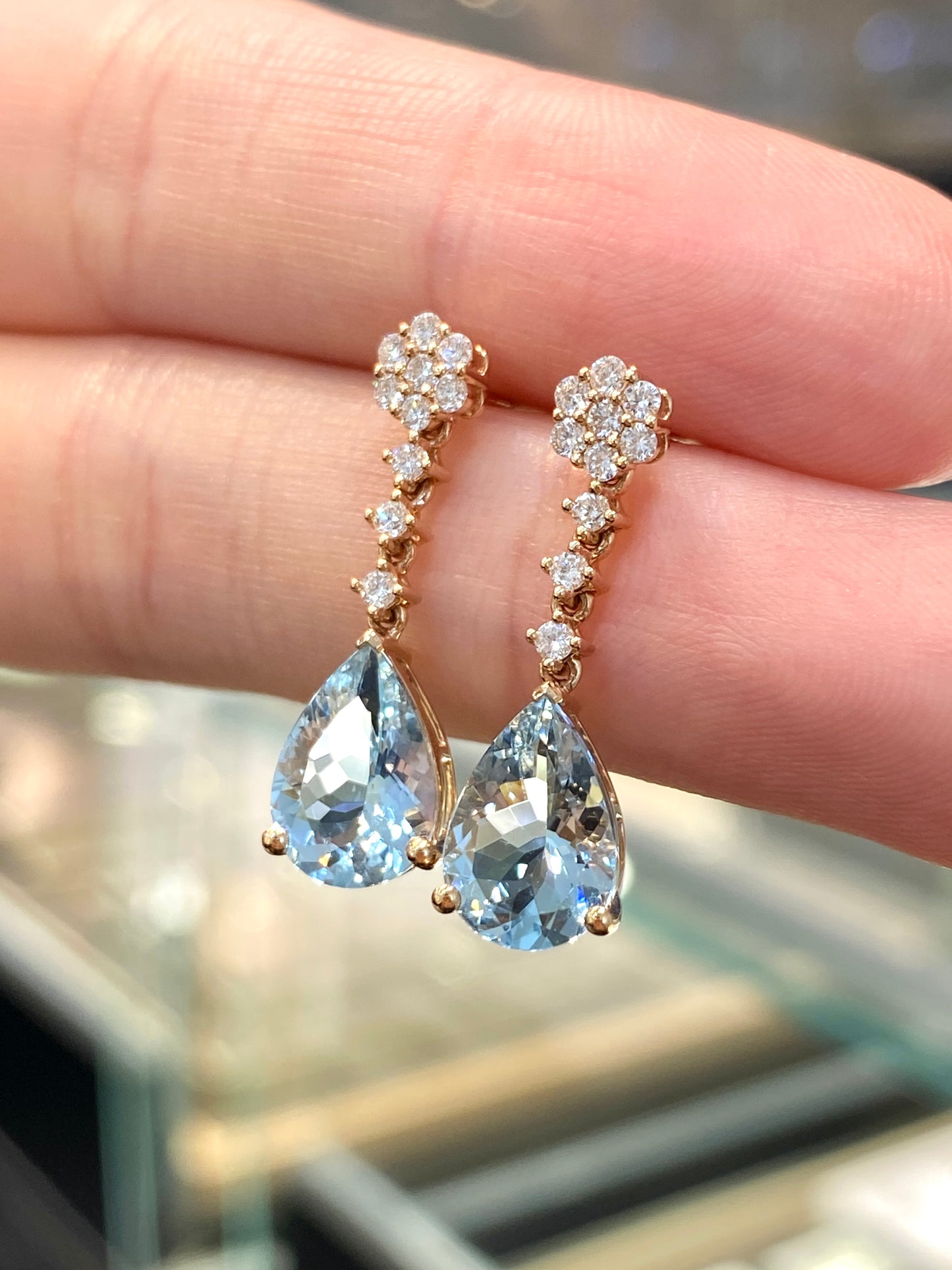 Natural Aquamarine Earrings 2.98ct