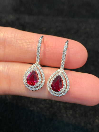 Natural Unheated Ruby 1.34ct Earrings