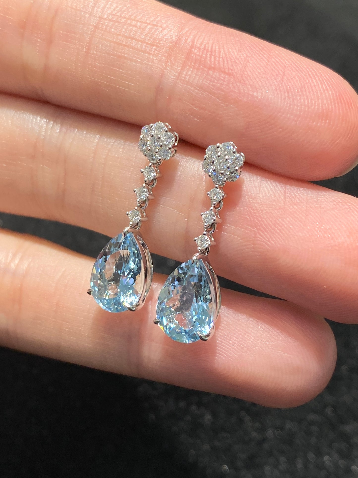 Natural Aquamarine Earrings 3.82ct