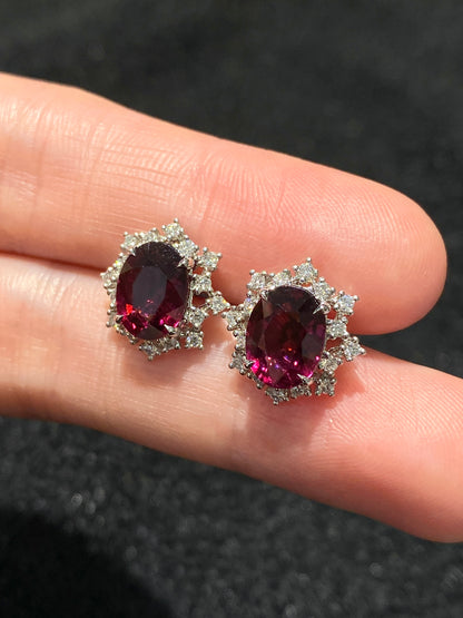 Natural Red Garnet 4.35ct Earrings