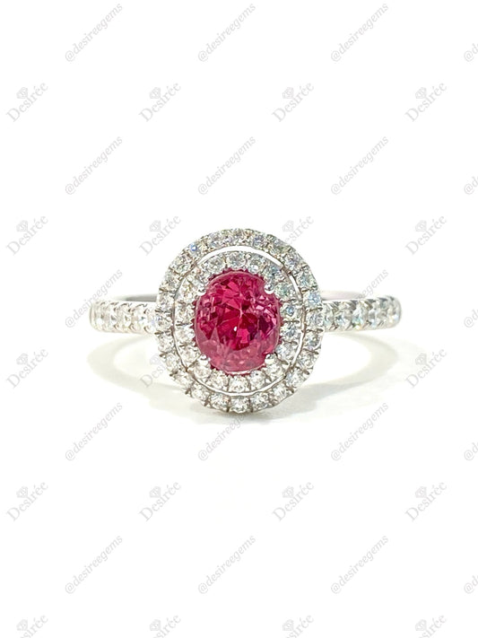 Natural Pink Spinel 0.89ct Ring