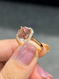Natural Pink Tourmaline 2.96ct Ring Set With Natural Diamonds In 18K Rose Gold Singapore Gemstone Fine Jewelry