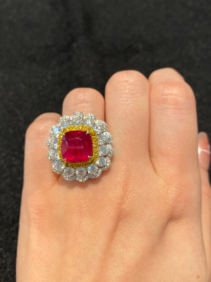 Natural Vivid Red Ruby 7.46ct Ring/Pendant