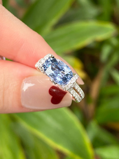 Natural Purplish Grey Spinel 2.25ct Ring