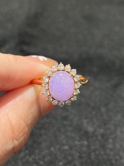 Natural Type A Lavender Jadeite Ring
