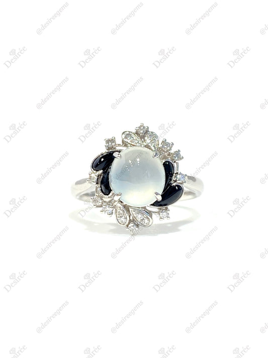Natural Type A Icy Jadeite Ring