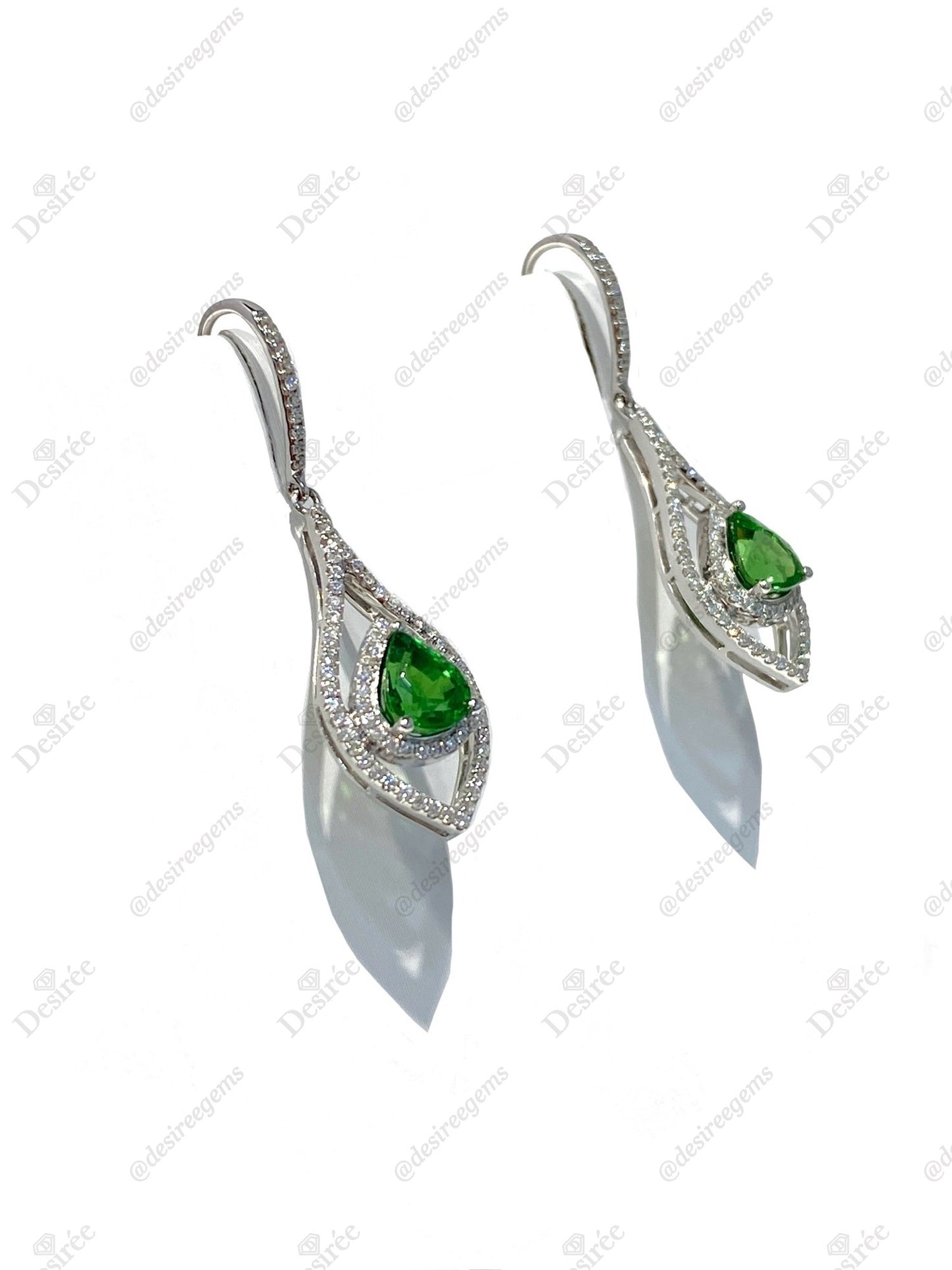 Natural Green Garnet (Tsavorite) 2.14ct Earrings