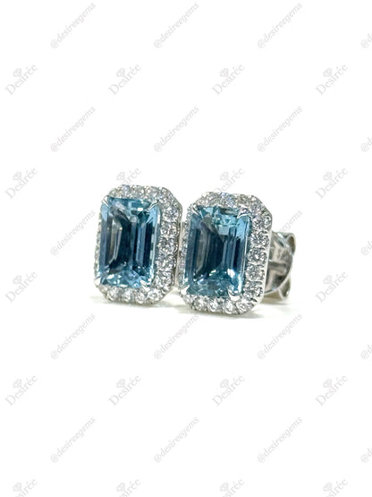 Natural Aquamarine Earrings 2.19ct