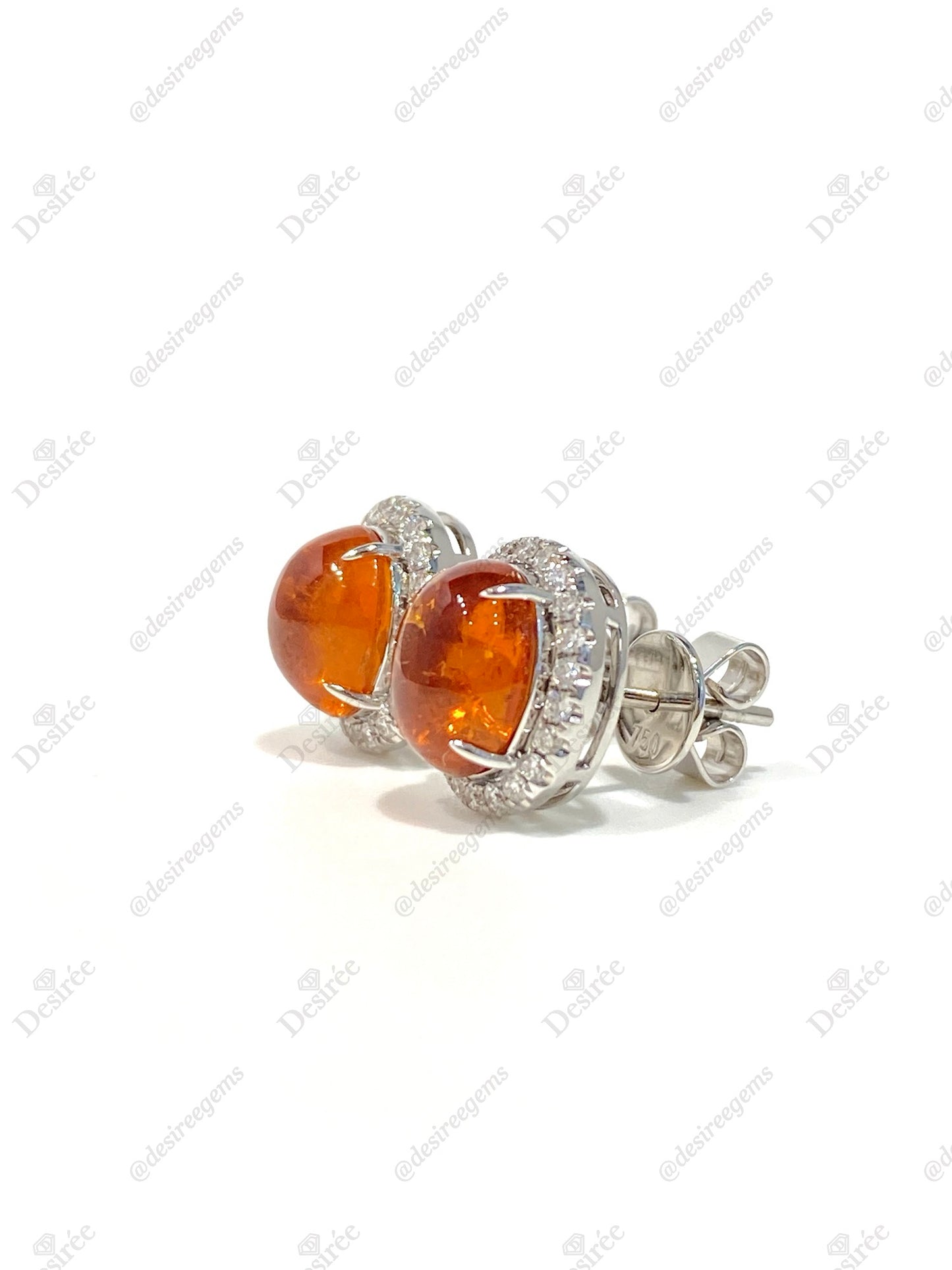 Natural Mandarin Garnet 5.51ct Earrings