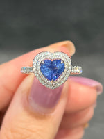 Natural Unheated Blue Sapphire 1.60ct Ring Set With Natural Diamonds In 18K White Gold Singapore Gemstone Fine Jewellery