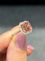 Natural Pink Tourmaline 2.96ct Ring Set With Natural Diamonds In 18K Rose Gold Singapore Gemstone Fine Jewelry