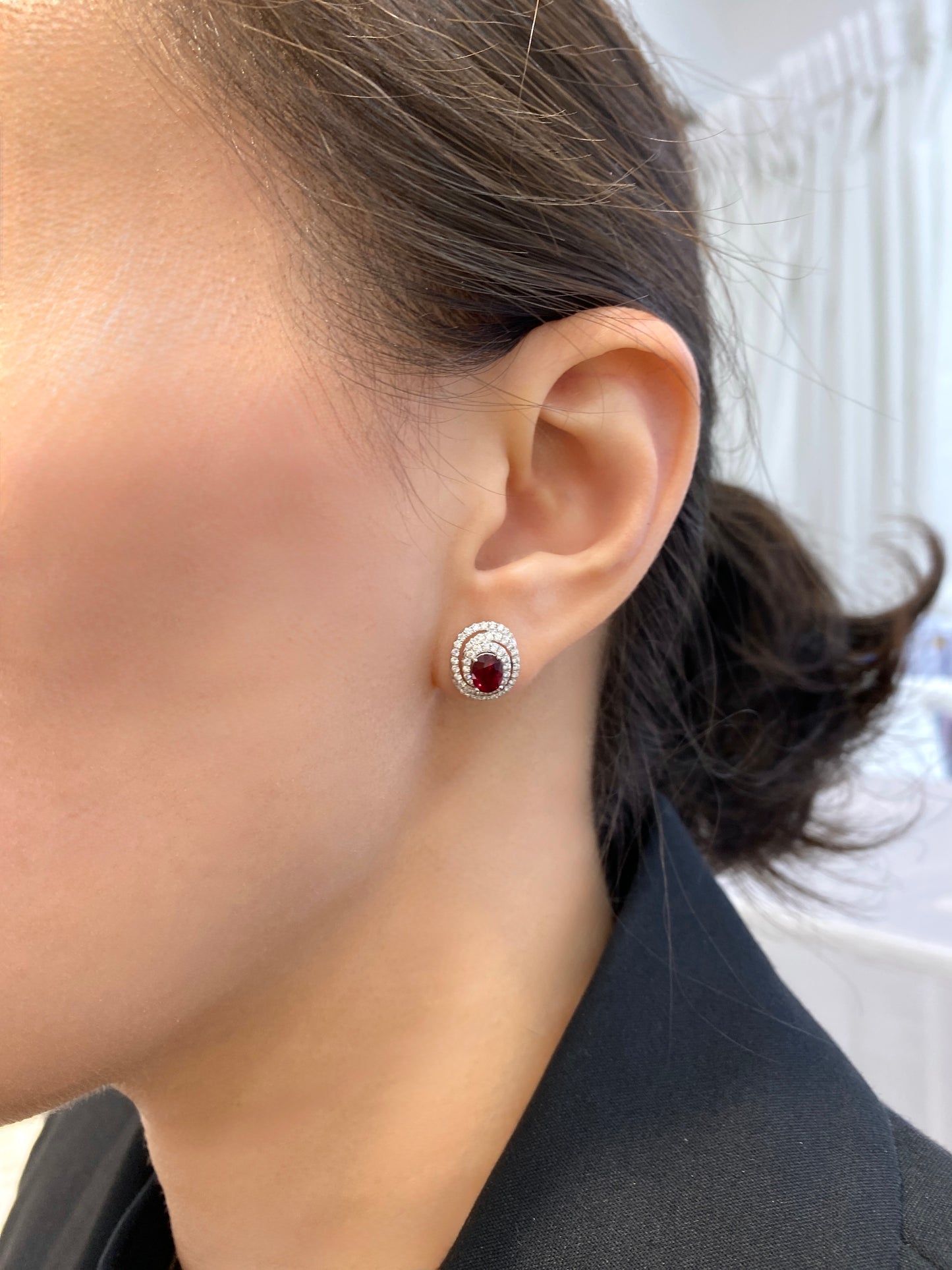 Natural Unheated Ruby 1.46ct Earrings