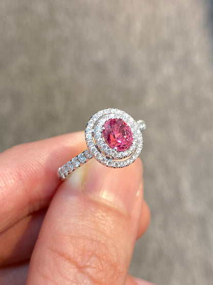 Natural Pink Spinel 0.89ct Ring