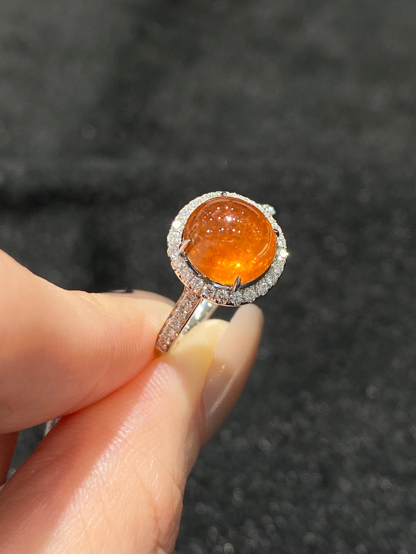 Natural Mandarin Garnet 3.71ct Ring