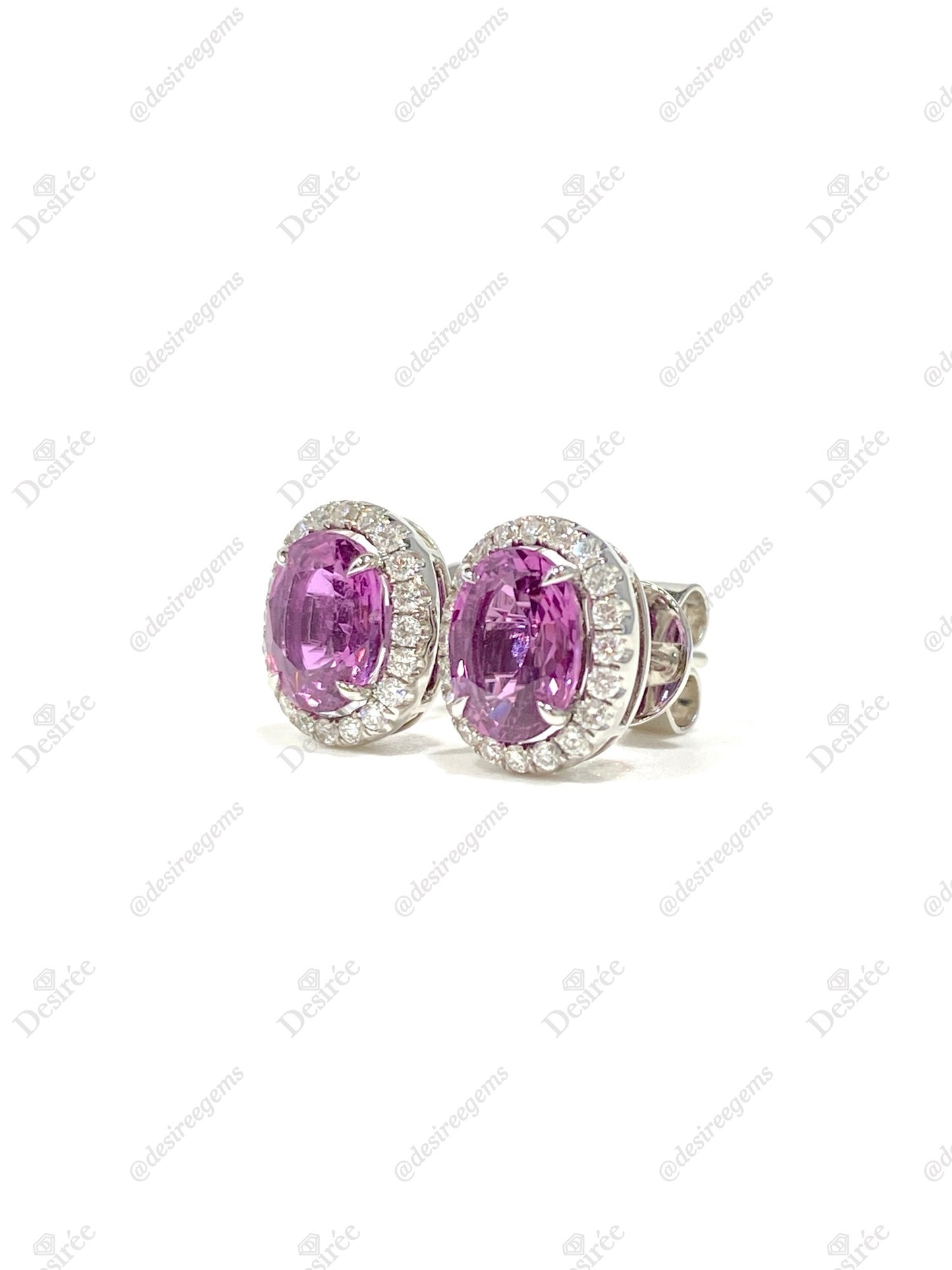 Natural Pink Sapphire Earrings 2.62ct