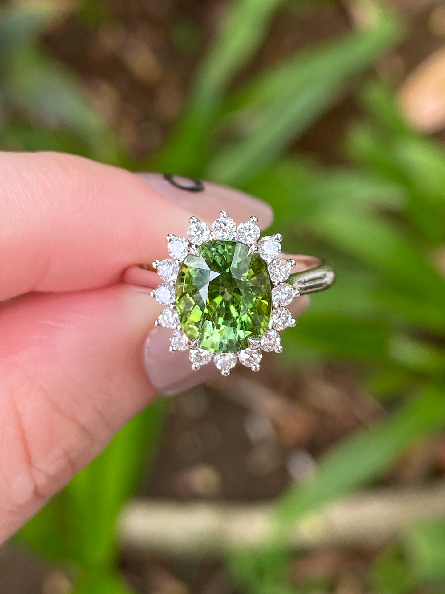 Natural Green Tourmaline 2.91ct Ring