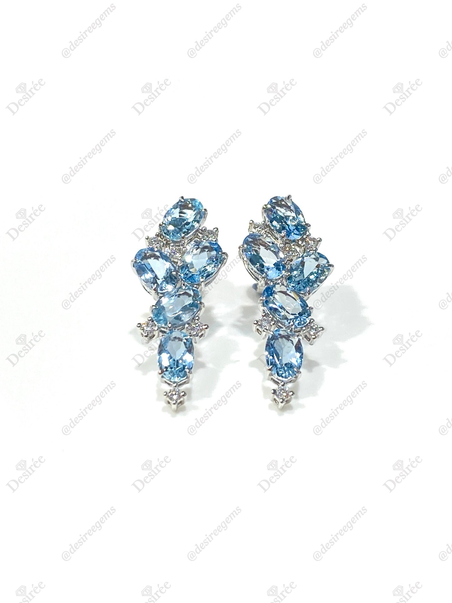 Natural Aquamarine Earrings 3.54ct
