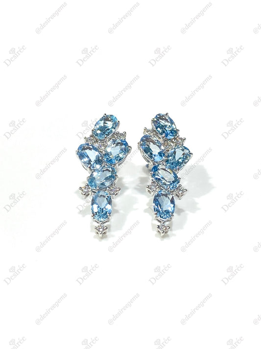 Natural Aquamarine Earrings 3.54ct