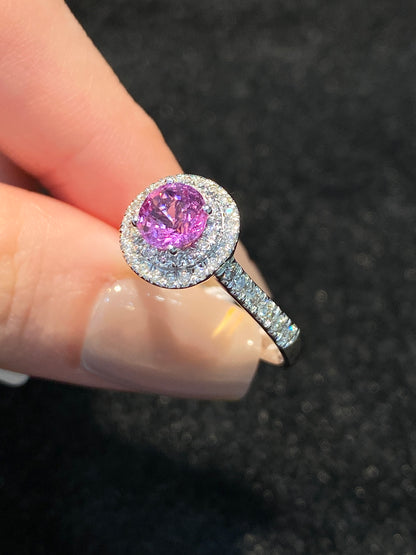Natural Pink Sapphire 1.05ct Ring