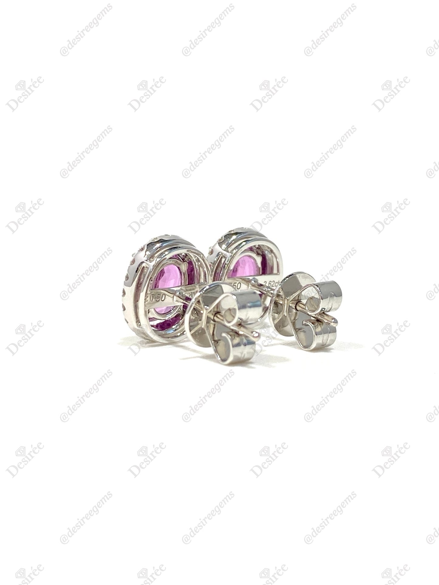 Natural Pink Sapphire Earrings 2.62ct