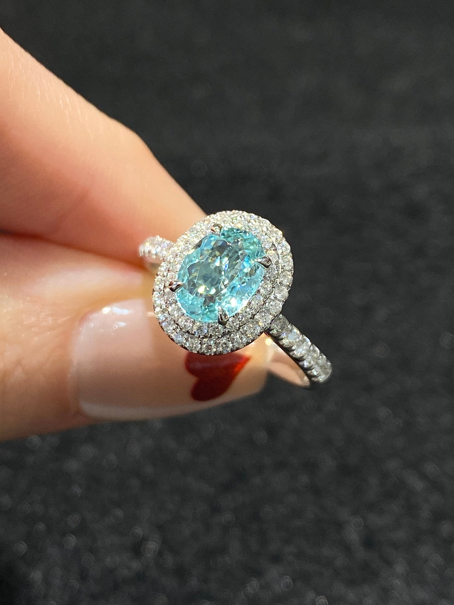 Natural Paraiba Tourmaline 0.91ct Ring
