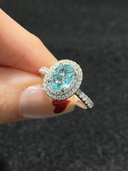 Natural Paraiba Tourmaline 0.91ct Ring
