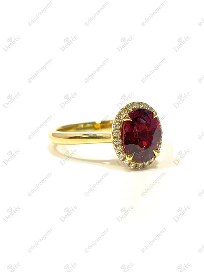 Natural Red Garnet 2.15ct Ring