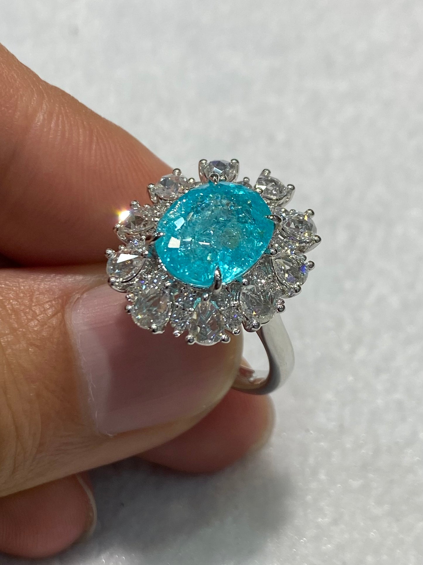 Natural Paraiba Tourmaline 4.36ct Ring