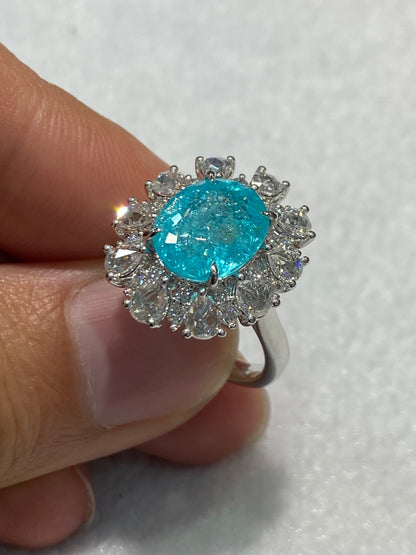 Natural Paraiba Tourmaline 4.36ct Ring