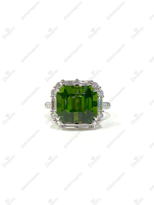 Natural Green Tourmaline 7.62ct Ring