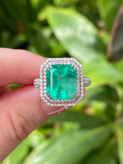 Natural Colombian Emerald 4.58ct Ring